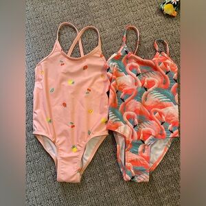 3 girls 5T bathing suits, mint condition.